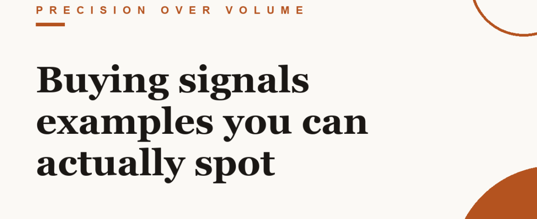 Buying signals examples you can actually spot