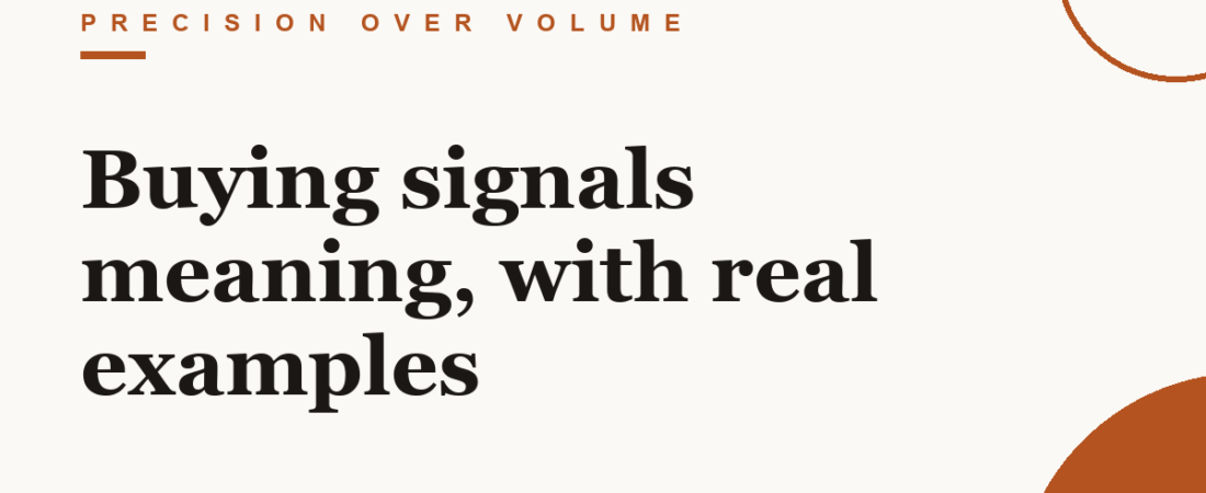 Buying signals meaning, with real examples