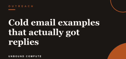 Cold email examples that actually got replies