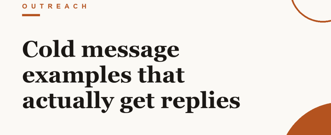Cold message examples that actually get replies