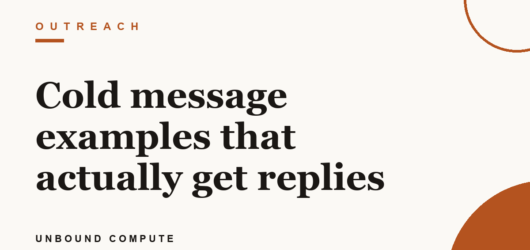 Cold message examples that actually get replies