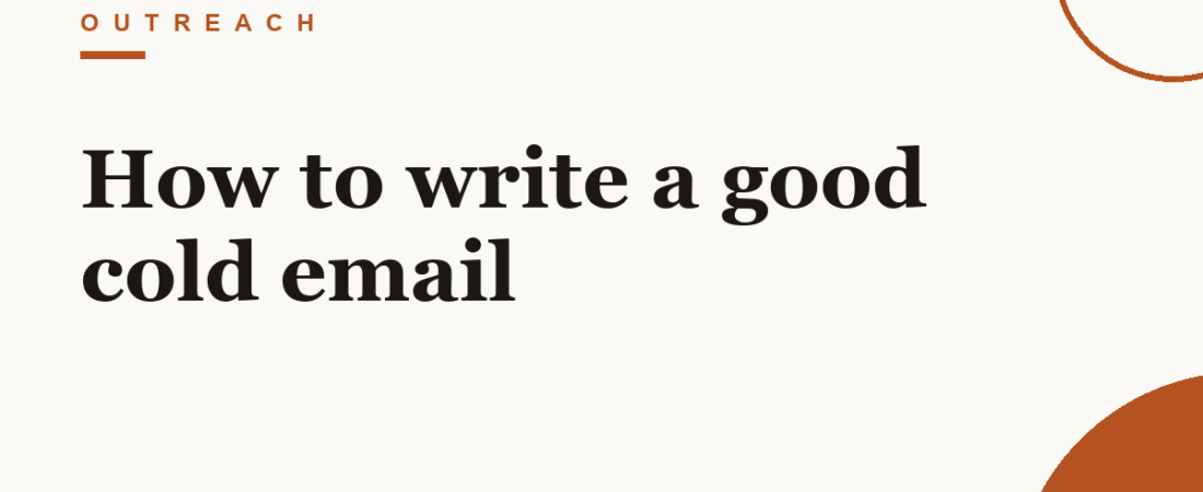 How to write a good cold email