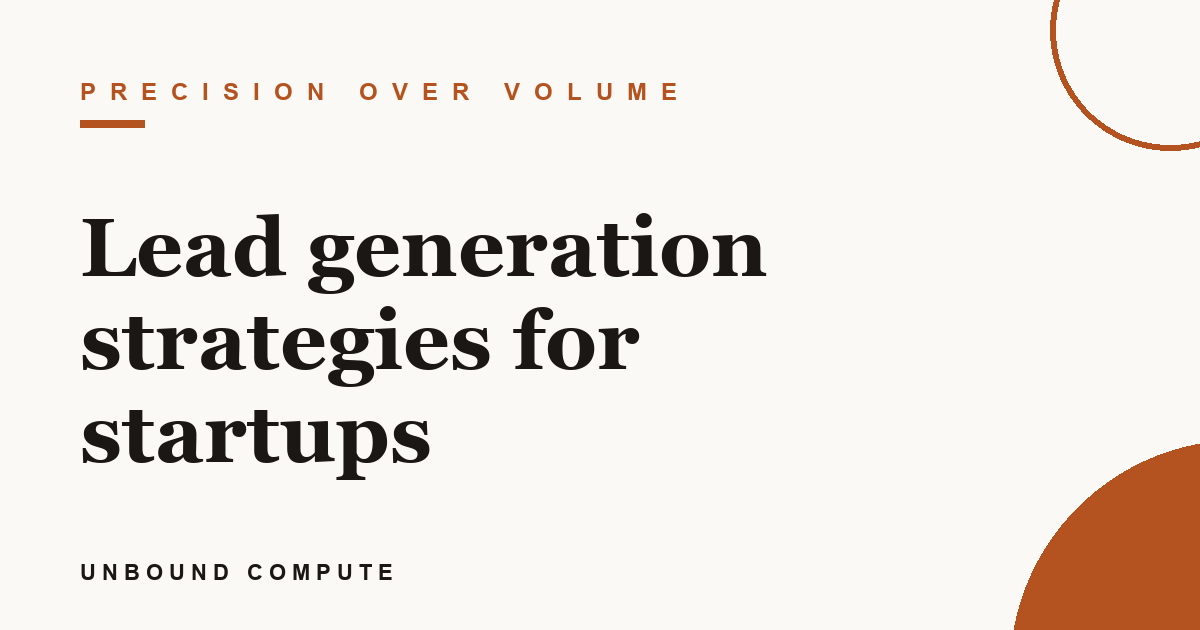 Lead generation strategies for startups