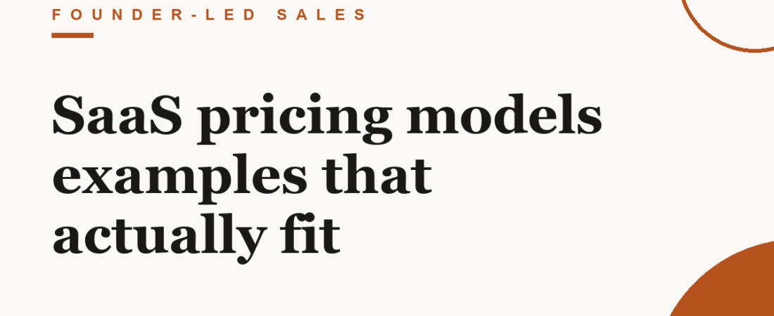 SaaS pricing models examples that actually fit